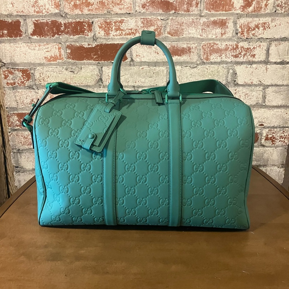 Gucci Men's Duffel Bag in Teal